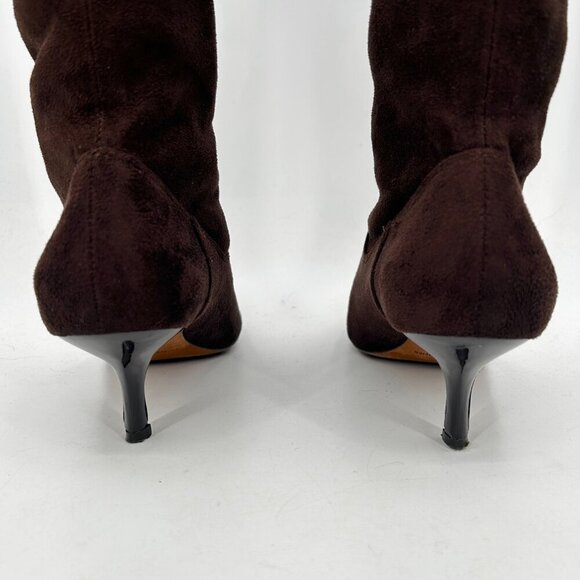 DONALD J. PLINER Womens Dark Brown Suede Leather Knee High Small Heel Boots 8.5 - Picture 7 of 9
